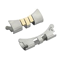 Ewatchparts 2-17MM END PIECE LINK FOR 31MM ROLEX JUBILEE WATCH BAND14K/SS REAL GOLD 68273