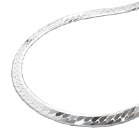 Chain necklace women curb chain flattened from 925 silver diamond cut necklace length 42 cm width 3 x 0,5 mm