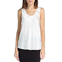 Fishers Finery Women's 100% Pure Mulberry Silk Sleeveless Camisole; Crew Neck