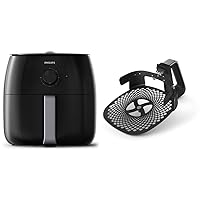 Philips Premium Airfryer XXL with Fat Removal Technology, Black, HD9630/98 and Philips Kitchen Appliances Pizza Master Accessory Kit for Philips Airfryer XXL Models, Black, HD9953/00