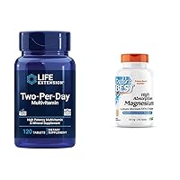 Two-Per-Day High Potency Multi-Vitamin & Mineral Supplement & Doctor's Best High Absorption Magnesium Glycinate Lysinate, 100% Chelated
