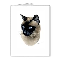 Siamese Cat - Set of 10 Animal Note Cards With Envelopes