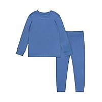 Teach Leanbh Toddler Baby Boys Girls Bamboo Viscose Pajamas Set Round Neck Long Sleeve Snug Fit Sleepwear Pjs 12M-5Y