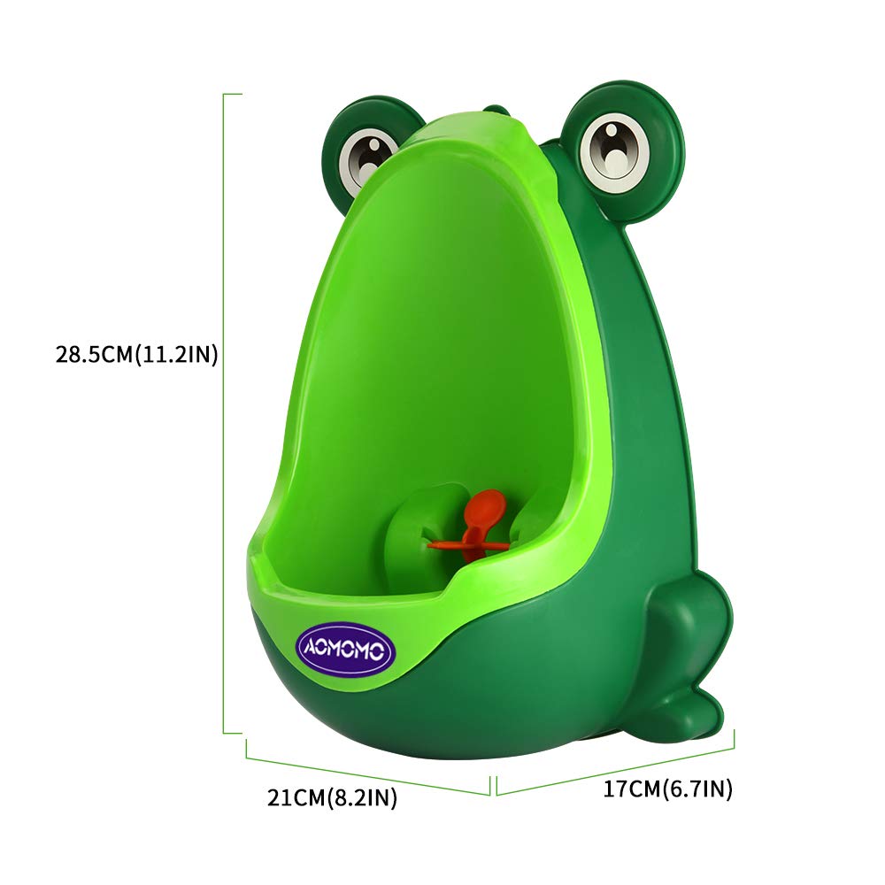 AOMOMO Frog Potty Training Urinal for Boys Toilet with Funny Aiming Target Green