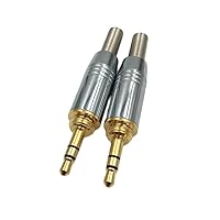 4pcs Gold Plated 3.5mm Male Plug Stereo Screw for 4mm Audio Headphone Cable Adapter Connector