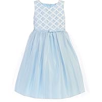 Sleeveless Lattice Bodice Satin Tulle Little Girl Special Occasion Dresses