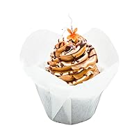 Restaurantware 6 Ounce Daffodil Baking Cups 200 Oven-Ready Cupcake Liners - Freezable Disposable White Paper Muffin Cases For Wedding Parties Baby Showers and More