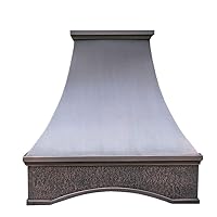 Hand Hammered Copper Vent Hood, Includes Professional Liner, Internal Motor and Lighting, Luxury Design, Easy Installation, 48