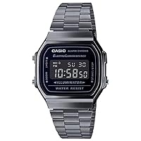 Casio A168WEGG-1BEF Men's Digital Japanese Quartz Watch with Stainless Steel Strap