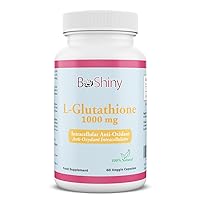 L Glutathione Skin Lightening Brightening Pills 1000 mg Antioxidant Anti Aging to Support Liver Health & Detox Help Immune & Brain Function Reduce Free Radical Damage Vegan 60 Capsules