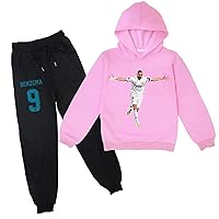 2 Piece Outfits for Boys Benzama Athletic Clothes Sets Fall Casual Tracksuit Hoodie and Drawstring Sweatpants Set