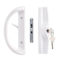 Suitable for Sliding Glass Patio Door Thickness from 0.75in to 1.4in Non-Keyed Black Sliding Patio Door Handle Set with Mortise Lock Reversible Design Need to Drill 