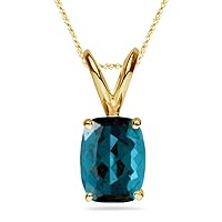 Lab created Elongated Cushion Alexandrite Solitaire Pendant in 14K Yellow Gold Available in 8x6MM-12x10MM