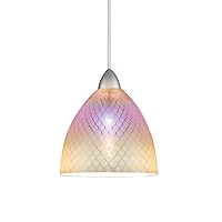 WAC Lighting WS72-G546DIC/BN Ambrosia Pendant Fixture Wall Sconce with Glass, One Size, Dichroic/Brushed Nickel
