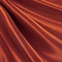 Eliza Burnt Orange Shiny Heavy Bridal Wedding Satin Fabric by The Yard - 10009
