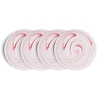 Stone lain Brighton Porcelain Plates, 4 Count, Marbled White and Pink