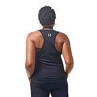 FIJJIT Faith Black Racer Back Vest - Workout Gym Tank Top for Women - Athletic Yoga Tops, Light Weight Racerback Sleeveless Running Vest Top, Breathable (as8, Alpha, m, Regular, Regular, Black)