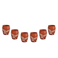 Reusable Natural Clay Mud Tea Coffee Cup Set of 6 for Health Benifit 160ml