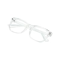 Blue Light Blocking Glasses for Women/Men, Stylish Square Frame, Anti Glare (Clear, 1.50 Magnification)