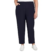Alfred Dunner Women's Plus-Size Classic Allure Fit Proportioned Pant with Elastic Comfort Waistband