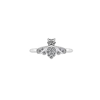 925 Hallmark Silver Ring Natural Gemstone Women's Flies Shape Ring | Diamond | Valentine's Gift