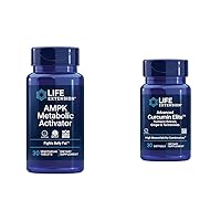Life Extension AMPK Metabolic Activator & Advanced Curcumin Elite Turmeric Extract, Ginger & Turmerones - 30 Tablets & 30 Softgels