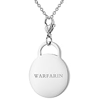 Stainless Steel Medical Alert ID Tag with Lobster Clasp Round Shape 7/8 inch