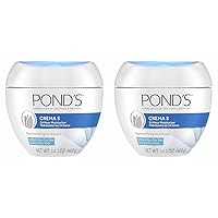 Pond's Crema S Nourishing Face Moisturizer for Women, Skin Care Facial Moisturizer Cream for Dry to Very Dry Skin, Nourishes for up to 24 hours 14.1 oz (Pack of 2)