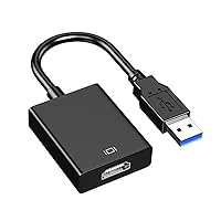 USB to HDMI Adapter, USB 3.0/2.0 to HDMI 1080P/800/60Hz Converter Cable (DO Not Support Linux/Vista/Chromebook/Firestick)