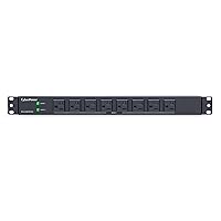 PDU30BT8F8R Basic PDU, 100 – 125V/30A (Derated to 24A), 16 Outlets, 12 Foot Power Cord, 1U Rackmount