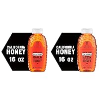 Nate's California 100% Pure, Raw & Unfiltered Honey - 16 oz. Squeeze Bottle - All-natural Sweetener (Pack of 2)
