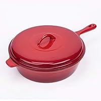 30CM red cast iron pot, soup pot, saucepan, milk pot, cheese pot, gas special (11.8 inches long x 3 inches high)