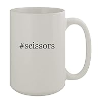 #scissors - 15oz Ceramic White Coffee Mug, White
