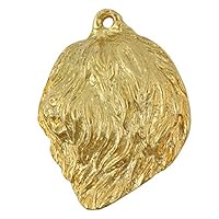 Exclusive Dog Necklace with Gold Plating 24ct - Handmade Masterpiece in an Elegant Case – Gold-Plated Dog Necklaces for Men and Women – Polish Lowland Sheepdog (PON)