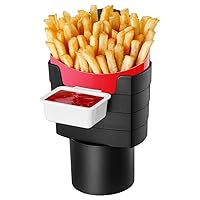 JSCARLIFE Universal Car French Fry Holder and Sauce Holder Set, Multi-Purpose Beverage Fast Food Holders, Plastic Phone Mount Car Accessories for Women (1)