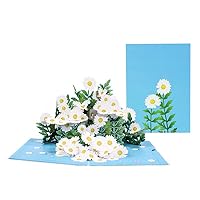 Pop Up Cards Little Daisy Paper Flower Greeting Cards 3D Pop Up Birthday Cards with Note Card and Envelope for Girl and Women Mom (17.8x12.8cm)