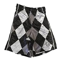 Flow Society Mens Black & Silver Argyle Athletic Shorts with Pockets