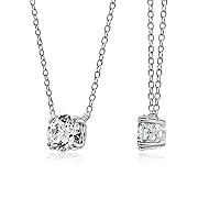 Amazon Collection Sterling Silver Solitaire Pendant Necklace with Round Cut Infinite Elements Cubic Zirconia Round Solitaire Pendant