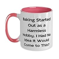 Joke Baking Gifts, Baking Started Out as a Harmless Hobby. I Had No, Birthday Gifts, Two Tone 11oz Mug For Baking from Friends, Birthday present, Gift ideas for birthday, What to get for birthday,