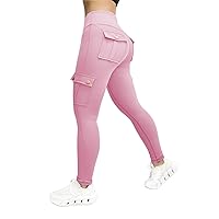 Butt Lifting Leggings for Women Cargo Yoga Leggings High Waist Tummy Control Workout Pants Running Sweatpants Joggers