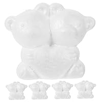 BESTOYARD 10pcs White Modeling polystyrene Foam Roses for Bear White Bear Modeling Foam Flower Arrangement Bear Foam Bear DIY Floral Hand molds Animal Toy