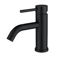 Single Handle Bathroom Faucet, Matte Black Bathroom Sink Faucet Single Hole with cUPC Certified Water Supply Lines, RV Lavatory Faucet for 1 Hole Sink