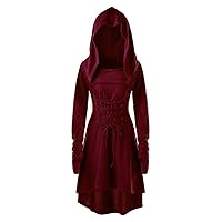 Casual Dresses Floral Bandage Women Low Dress Hooded Cloak Long Up Vintage Lace Pullover Fall Dresses for Women