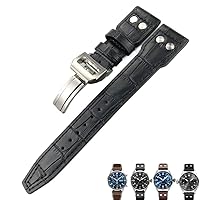 For IWC PILOT Mark PORTUGIESER PORTOFINO WatchBand 20mm 21mm 22mm Italian Cowhide Watch Strap Black Blue Brown WatchBands