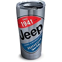Tervis Jeep Colossal Triple Walled Insulated Tumbler Travel Cup Keeps Drinks Cold & Hot, 20oz - Legacy, Stainless Steel
