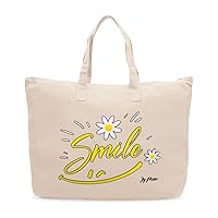 Smile Cotton Canvas Bag - Cute Presents - Chamomile Tote Bags