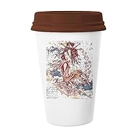 Geisha Kimono Fan Japan Waves Mug Coffee Drinking Glass Pottery Ceramic Cup Lid