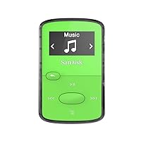 SanDisk 8GB Clip Jam MP3 Player, Green - microSD card slot and FM Radio - SDMX26-008G-G46G