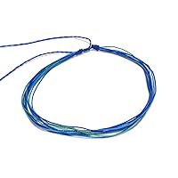Multicolored Multi Strand String Pull Tie Choker Adjustable Waterproof Necklace - Unisex Surfer Fashion Handmade Jewelry Boho Accessories