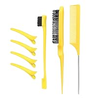 7 Pieces Hair Brush with Duckbill Clips Set Nylon Teasing Hair Brushes for Women